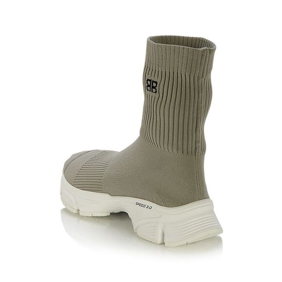 BALENCIAGA Womens Gray Logo Stretch Speed 3.0 Round Toe Slip On Sneakers 37 - Picture 2 of 5